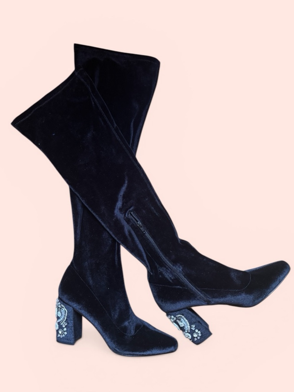 Betsey Johnson Gisel velvet over-the-knee boots